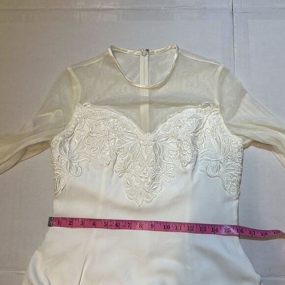 Vintage Jessica McClintock bridal dress cream mesh top. Ivory color size 12 - Picture 13 of 13